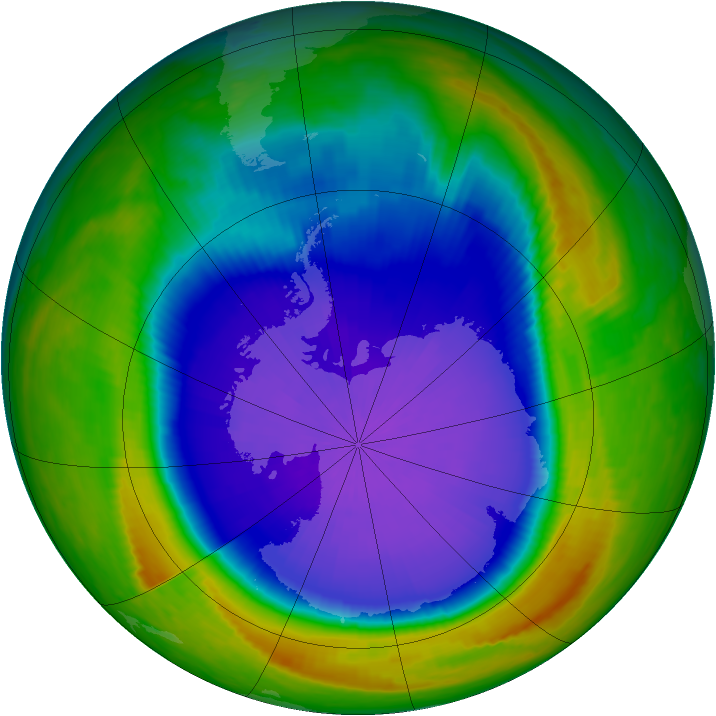Antarctic ozone map for 04 October 1999